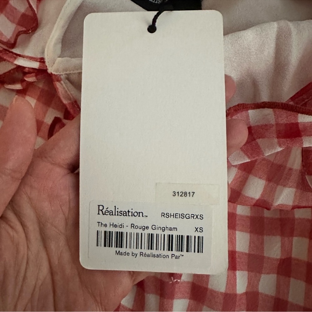 NWT Realisation Par The Heidi Maxi Dress in Rouge Gingham - Picture 8 of 10